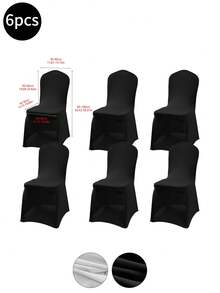 1 cái/4 cái/6 cái/10 cái Vỏ bọc ghế vuông bằng lụa sữa đen, Thiết kế tối giản cổ điển, Vỏ bọc ghế tiệc màu trơn co giãn cao, Có thể tháo rời và giặt được, Thích hợp cho phòng ăn, phòng khách, nhà bếp, khách sạn, Vỏ bảo vệ ghế tiệc, Trang trí mùa thu, Trang trí phòng, Trở lại trường, Đồ dùng học tập - Nhiều màu - Xem 16