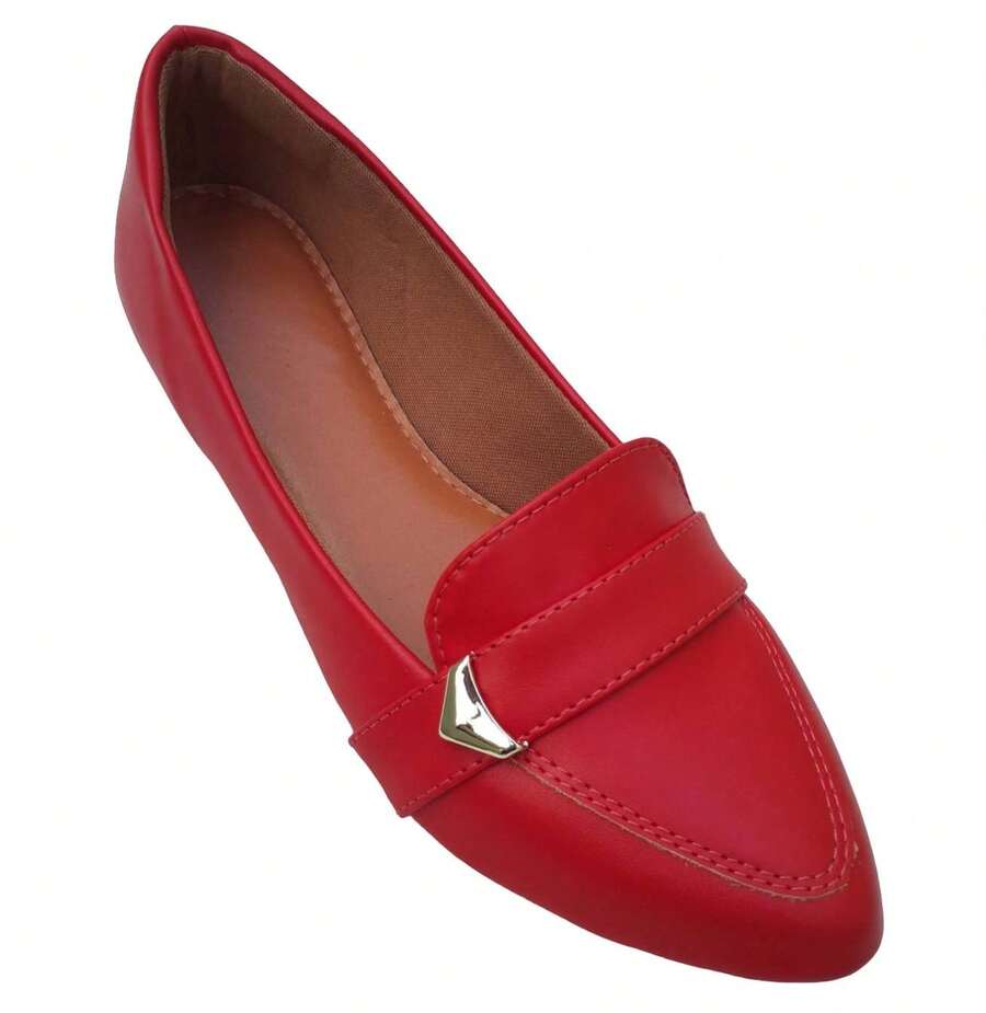 Women's Moccasin Shoes - Red - View 1