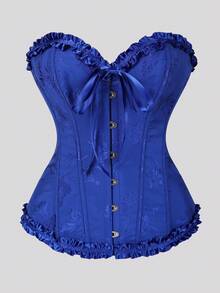 女式提花露背系带吊带塑身衣上衣，束腰，适合新年派对、情人节、节日、圣帕特里克节、万圣节服装