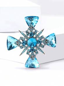 Fashionable Rhinestone Cross Brooch For Women Dress Suit Pin Accessories Party Banquet Gift - Cross - View 14