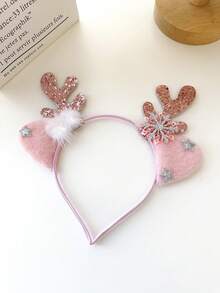 1pc Women's Cute Deer Antler Headband, Polyester Material, Christmas Party Accessory, Christmas Decorations Home Holiday Essential, Hair Band, Hair Hoop ,Hairband For Women - Multicolor - View 12