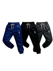 Calça Infantil Masculina de Moletom Jogger Confortável - Cinza - Visão 3