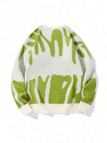 Manfinity Hypemode Men's Color-Block Button-Up Long Sleeve Cardigan Sweater - Green - View 2