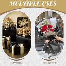 MEHELANY 20pcs Waterproof Flower Wrapping Paper, Floral Shop Supplies, Suitable For Weddings, Birthday Gifts, Mother's Day, Anniversaries, Graduations, DIY Crafts, Daily Flower Packaging - Black - View 4