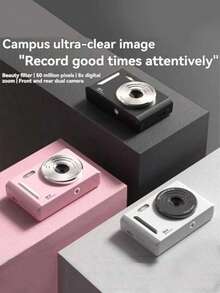 Campus Digital Camera For Teens With High Definition Front And Rear Dual Photography, Retro Card Travel Photography (No Card)