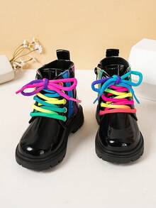 1 Paar Mädchen Mode süße Stiefel, stoßabsorbierende rutschfeste Baby Stiefel, stilvolle britische Stil thermisch gefütterte Kinder Kurzstiefel, geeignet für Herbst/Winter Alltagskleidung, Partys und Galas