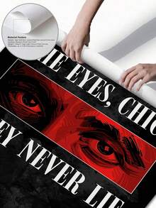1pc Inspirational Quote Canvas Wall Art Poster, "THE EYES CHICO THEY NEVER LIE" Typography Print, Mysterious Close-Up Eyes Warning Artwork, Aesthetic Wall Decor For Living Room Decor, Bedroom Decor, Bathroom Decor, Corridor And Office Decoration, Modern Motivational Poster For Holiday Home Decor Accent, Optional Frame Hanging Canvas Poster - Multicolor - View 5