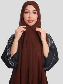 1 chiếc khăn trùm đầu quấn nhanh có móc nam châm, khăn choàng voan kết hợp lớp lót dệt kim Jersey, khăn trùm đầu quấn nhanh 3 trong 1, vải voan mềm mại và thoáng khí, thích hợp mặc hàng ngày, lễ hội, cầu nguyện, hành hương, khăn choàng abaya cho nữ mặc khi đi dự tiệc - khăn trùm đầu tức thì - Xem 21