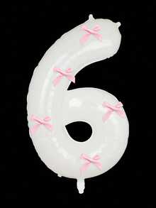 Balões metalizados brancos com números de 0 a 9, 81 cm (32 polegadas), com laço rosa. Ideais para festas de aniversário, Dia dos Namorados, aniversários de casamento, Natal e Ano Novo. - Branco - Ver 19