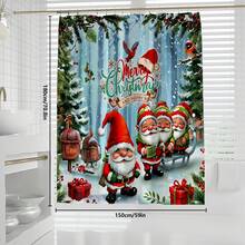 Bộ rèm tắm đa năng Giáng sinh 1/4 chiếc, tặng kèm 12 móc treo, tạo không khí lễ hội, thảm nhà tắm, thảm hình chữ U và thảm nhà vệ sinh tròn, phù hợp với mọi không gian phòng tắm Giáng sinh, trang trí phòng tắm - Nhiều màu - Xem 15
