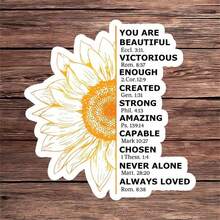 Adesivo com citação positiva 2 peças, decalque de vinil inspirador de girassol, adesivo com mensagem motivacional e inspiradora, adesivo à prova d'água para laptop, diário, garrafa de água, decoração pessoal, ideia de presente, decalque estético de girassol para autoaperfeiçoamento e encorajamento, adesivo de motivação para saúde mental