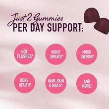 Menopause Support Gummies | Hormone Balance Relief For Hot Flashes, Night Sweats, Mood Swings, &Amp; Bloating | With Phytoestrogen Soy, Vitamin D3, PABA, Biotin | Vegetarian, Gluten-Free | 60 Count - Flavor NameB - 查看 3