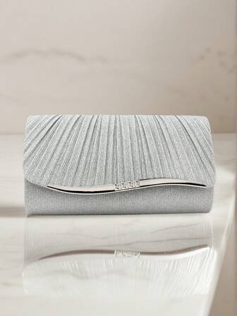 绿色圣诞节快乐节日礼品袋小信封手拿包彩色经典时尚手提包宴会晚宴包闪亮金属链斜挎包