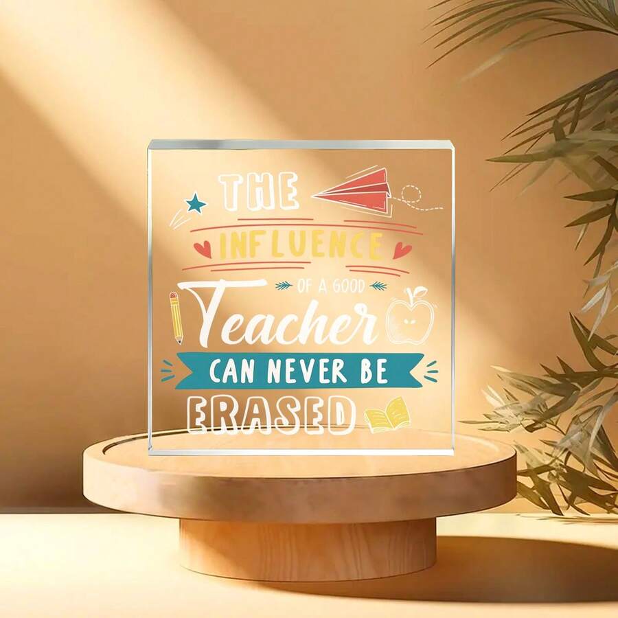 Trang trí Acrylic phẳng 2D: Ảnh hưởng của một giáo viên tuyệt vời là vĩnh cửu, Thích hợp cho văn phòng và gia đình, Quà tặng hoàn hảo cho phụ nữ, Ngày tri ân nhà giáo, Lễ tốt nghiệp, Không cần điện, Trang trí bàn làm việc văn phòng | Thiết kế thú vị | Cấu trúc Acrylic, Trang trí giáo viên, Quà tặng sinh nhật, Tri ân giáo viên, Nhân viên văn phòng - đồ trang trí - Xem 1