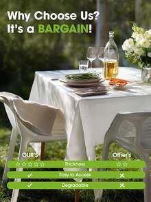 10pcs Disposable PVC Party Tablecloth, Not Fabric, White Color, Fits 274*137cm Table, Suitable For Birthday, Dessert, Family Gathering, Pure White Tablecloth Party Decor