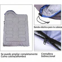 sleeping bag adulto 1.3 kg Bolsa de dormir para acampar, saco de dormir clida ligero porttil 4 estaciones campamento Senderismo impermeable lavable Adultos viajes aire ltima intervensinAzul - 1,3 kilogramos - Ver 3