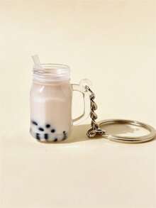 1pc Creative Faux Pearl Bubble Tea Keychain, Cute Personalized Keyring Bag Charm, Party Small Gift Halloween Accessories Teachers Day Bag Accessories Lanyards With Id Holder Car Accessories Bag Charms Car Accessories Friend Sister Gift Ideas - Coffee Brown - View 14