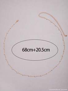 1pc Fashionable Copper Alloy Faux Pearl Double Layer Waist Chain, Minimalist Sexy Body Chain Jewelry For Women, Bride & Party - White - View 2