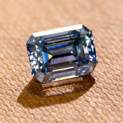 1pc High Quality Fashion Moissanite Fancy Cut Emerald Green Loose Gemstone For Jewelry Setting And Decoration