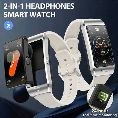 LIGE LIGE's New Multi-Function Smart Watch Women's Headphones Two-In-One, Weather Forecast, Music Playback, Time Search, Call Notification, Life Waterproof, Alarm Clock, Multiple Sports Modes, Fashionable And Compact Smart Watch Women