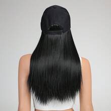 8/10/18英寸棒球帽假发接发可调节帽子附加卷发波浪合成假发女士