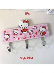Sanrio 1Pc Hooks Hello Kitty Kuromi Cinnamoroll Cute Strong Adhesive Bonding Hooks Bathtowels Towels Bags Key Storage Hooks Kitchen Bathroom Bedroom Office Accessories(Some Parts May Be Random)