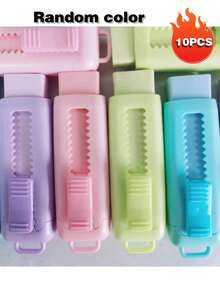 4pcs Vibrant Macaron Color Retractable Erasers - Creative Cartoon Design, Durable Rectangular Shape, Smooth Sliding, Ideal For Learning & Office Stationery, Multiple Colors Available, Suitable For School Supplies And Back To School Season - Multicolor - View 22