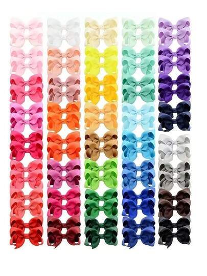 Set de 60 piezas de pinzas para el cabello con moño de color aleatorio para niñas, pinzas para el cabello con moño de cinta de satén vintage, pasadores para el cabello con moño lindos, set de accesorios para el cabello para uso diario (vendido por pares)