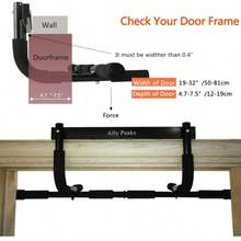 Pull Up Bar For Doorway  Thickened Steel Max Limit 440 Lbs Upper Body Fitness Workout Bar - Black - View 4