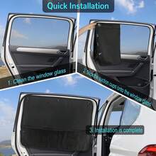 2-Piece Car Side Window Sunshade, Comprehensive UV Protection And Privacy Protection, Suitable For Various Car Models, Making Your Driving Experience More Comfortable! - Black - View 7