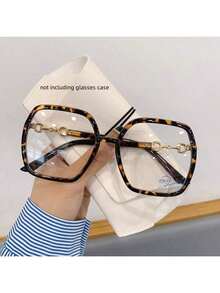 1 Cặp kính mắt nữ gọng vuông màu đen, gọng kính thời trang, tròng kính trong suốt, kiểu dáng đa năng. - Nhiều màu - Xem 2