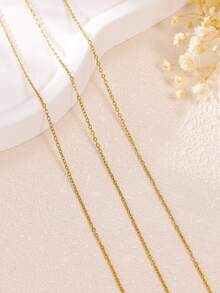 10pcs Versatile Thin Chain Set, 04 Cross Chain With Pendant For DIY Handmade Jewelry - Yellow Gold - View 2