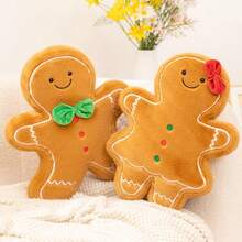 1 Stück Weihnachtsfamilien Weihnachtsbaum Deko, Lebkuchenmann & Haus Dekorative Zierkissen