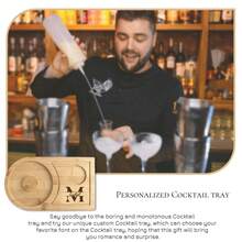 1pc Personalized Salt-Rimmed Bartender Tools, Wooden Cocktail Seasoning Tray-Laser Engraved Name-Suitable For Parties, Bars, Cocktail Receptions - A2-customized Letters and Text - View 3