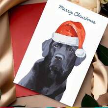 [Black Festive Holiday Design] Charming Black Labrador Christmas Card - Perfect For Family & Friends, Festive Holiday Design, Ideal Gift For Pet Lovers