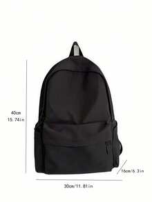 Large Capacity Lightweight Business Casual Tote Bag, With Front Pocket, Functional, Adjustable Shoulder Strap, Suitable For Students, Office Workers, Professionals, Laptop Compartment, Unisex, Suitable For College, School, Outdoor Travel, Commuting, Back To School Essential - Black - View 8