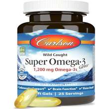 Carlson - Super Omega-3 Gems, 1200 Mg Omega-3s, Wild Caught, Sustainably Sourced, 50 Soft Gels - Flavor NameA - 查看 5