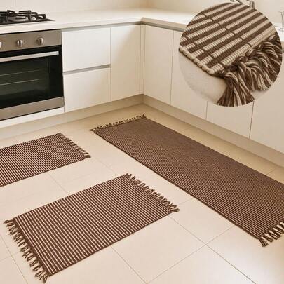 Kit 3 Tapete Passadeira Cozinha Algodão Grosso Premium