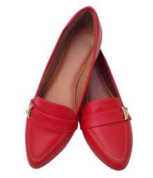 Women's Moccasin Shoes - Red - View 3