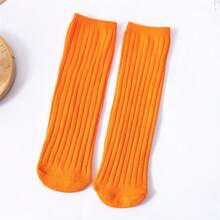 10 Pairs 2-12 Years Old Kids Rainbow Mid-Calf Socks, New Design Straight-Cut Solid Color Candy Socks For Boys And Girls