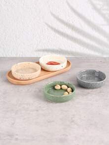 4pcs Ceramic Condiment Dishes - Soy Sauce, Vinegar, Seasoning Dishes, 4 Color Options, Ceramic Small Appetizer, Sushi, Wasabi Dipping Sauce Dishes, Commercial Spice Dishes, Household Kitchen, Dorm, Kitchen Supplies, Tableware Accessories, Kitchen Utensils, Best Christmas, Halloween, Thanksgiving, New Year, Holiday Gift