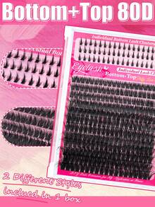 276/252 件独立睫毛簇 60D/80D D 卷曲 10-18 毫米 DIY 单根睫毛延长套装，超浓密、蓬松、自然、可重复使用，适合家庭使用、外出、日常生活、婚礼、约会、派对、音乐节和旅行 - 黑色 - 查看 6
