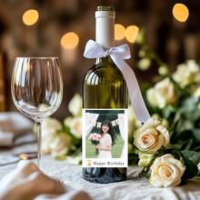 Nhãn dán chai tùy chỉnh, Nhãn dán chai sinh nhật, Nhãn dán chai có ảnh, Tiệc sinh nhật, Tiệc tùng, Lễ kỷ niệm sinh nhật, Nhãn dán chai cá nhân hóa, Thích hợp cho các ngày, Ngày lễ tình nhân, Giáng sinh và lễ đính hôn, Nhãn rượu, Nhãn rượu có ảnh, Quà tặng đám cưới tối giản, Nhãn rượu tùy chỉnh, Quà tặng cá nhân hóa, Nhãn quà tặng rượu - Nhãn dán chai rượu sinh nhật - Xem 2