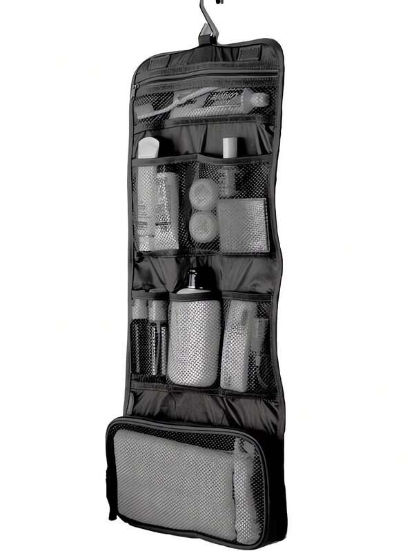 1 Portable Cosmetic Bag Travel Storage Bathroom Toiletries Waterproof Toiletry Bag Foldable Hanging Storage Pouch Waterproof Toiletry Bag Large Capacity Travel Bag Makeup Bag Outdoor Travel Bag Travel Toiletry Storage Bag Flip-Top Multi-Functional Hook Waterproof Cosmetic Storage Pouch