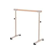 [Ballet Barre Stand/Lesson Barre] 5-Level Height Adjustment (85-105cm), Made Of Natural Wood And Steel, Portable, H-Shaped Legs, Suction Cups, Double Lock, 100kg Weight Capacity, 5cm Diameter, Easy To Grip, Rounded Corners, For Ballet Practice At Home, Beige, Assembly Required. - Beige - View 8