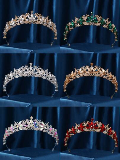 Women's Crystal Tiara - Vintage Gothic Floral Headpiece, Goddess Princess Crown, Multi-Color Queen Tiara Suitable For Wedding, Party, Suitable For Women