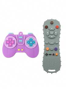 2 piezas de juguete de dentición para bebé con forma de control remoto de TV, de silicona, para 6-12 meses - Multicolor - Ver 8