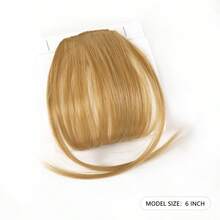 6-Inch Synthetic Hairpin Bangs Brown Invisible Front Bangs Clip Air Bangs Natural Black Wig Girl Bangs - Black - View 21