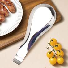 1/2/3/4/5件鱼形不锈钢勺架食物夹火锅勺托盘酒店餐厅厨房用具架架子托盘.自助餐勺架套装.厨房配件.勺架.餐具架 - 銀色 - 查看 5