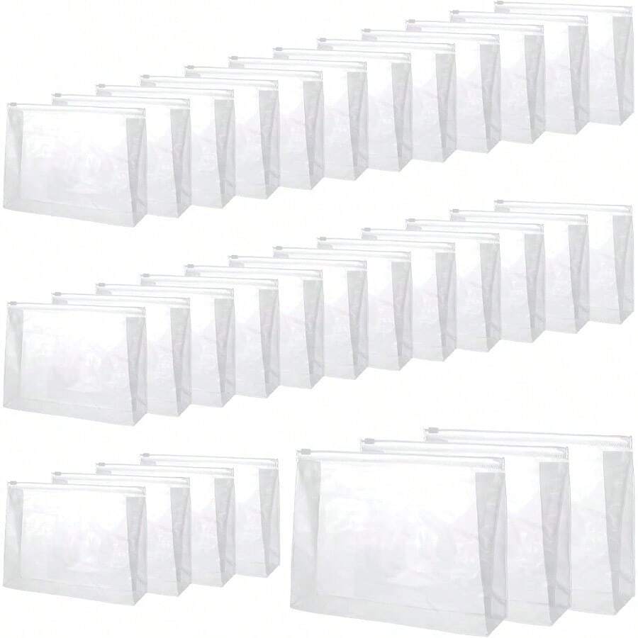 CZ 30 PCS Small Clear Makeup Bag Mini PVC Waterproof Cosmetic Organizer Bags Portable Swimsuit Storage Bag Clear Organizer Pouches With Zipper For Women Men Travel Toiletry Vacation 8.7 X 6.7 1613 - 87x67 - 查看 1